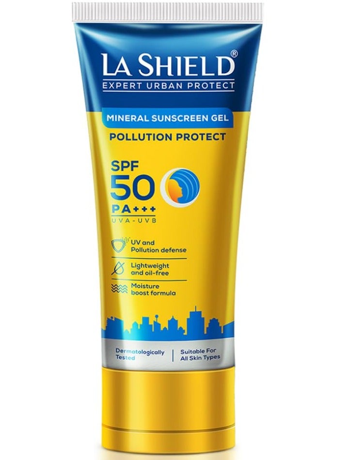 La Shield Pollution Protect Mineral Sunscreen Gel Spf 50 , WHITE, 50 gram