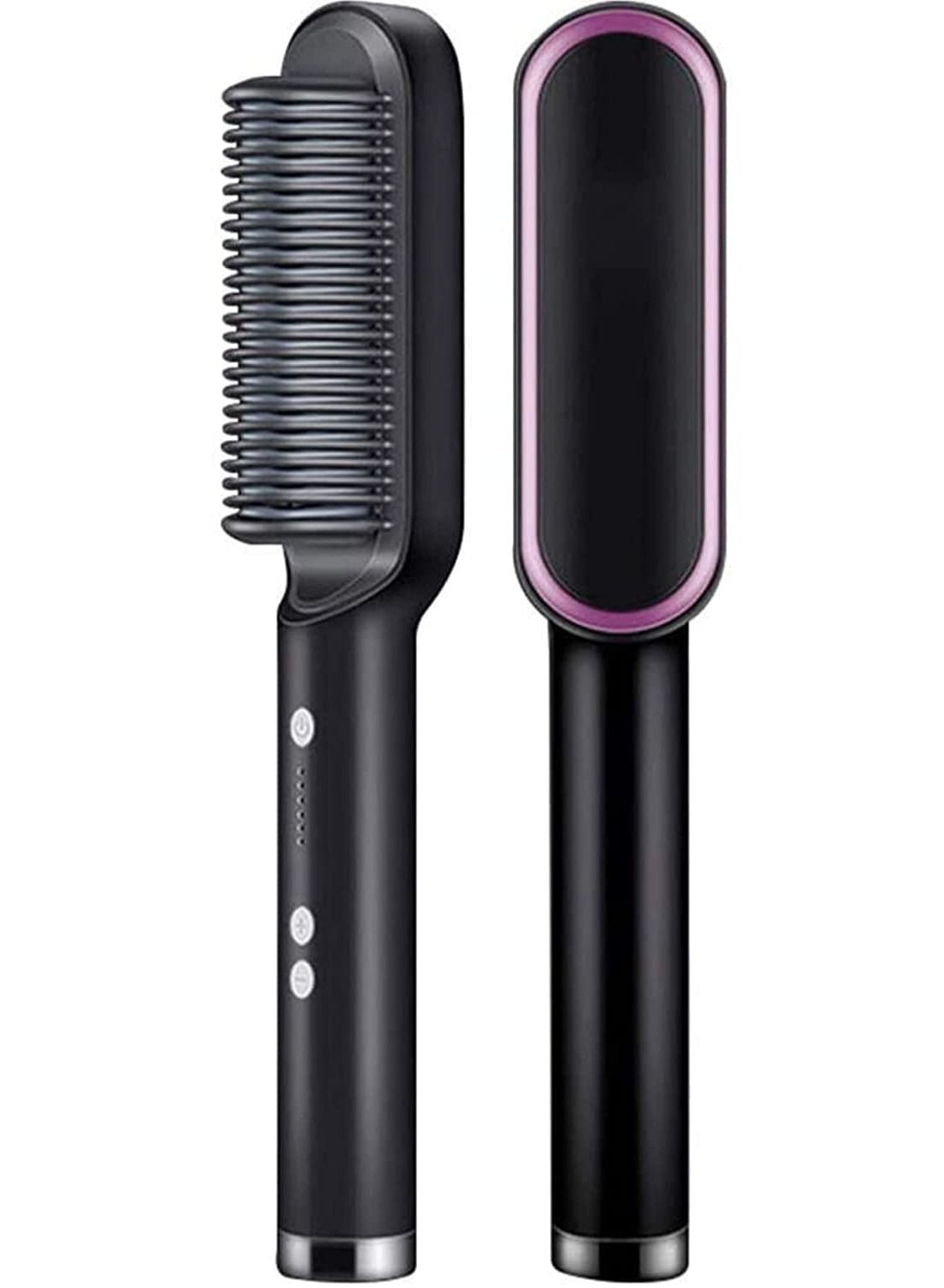 Hot Hair Straightener Comb Matte Purple Black Color, Ceramic Ring Heated Electric Styling Hair Straighteners, Professional 20s Fast Heating & 5 Temp Settings & Anti-Scald