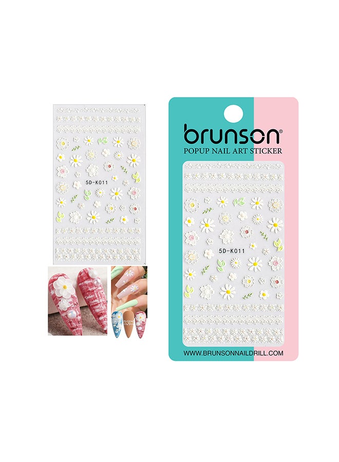 5D Flower Decals Exquisite Self Adhesive Nail Art Decoration Stickers 5D-k011