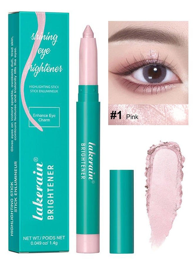 Shining Eye Brightener Enhance Eye Cream Professional Makeup Eyeshadow Pencil Advanced Shadow Stick Waterproof Eyeshadow Stick Eye Highlighter Shimmer Creamy Waterproof & Long-Lasting Eye Makeup for Women No.01
