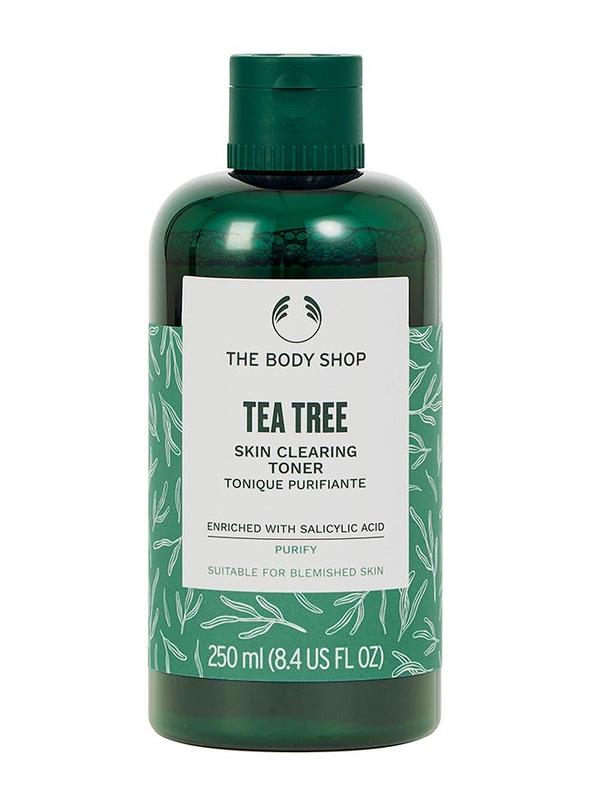 Tea Tree Skin Clearing Toner with Salicylic Acid & Tea Tree Oil | Mattifies Skin, Reduces Blemishes, Removes Grime, Gently Exfoliates Dead Skin | Vegan, Dermatologically Tested, Suitable for Blemish-Prone Skin, 250ml