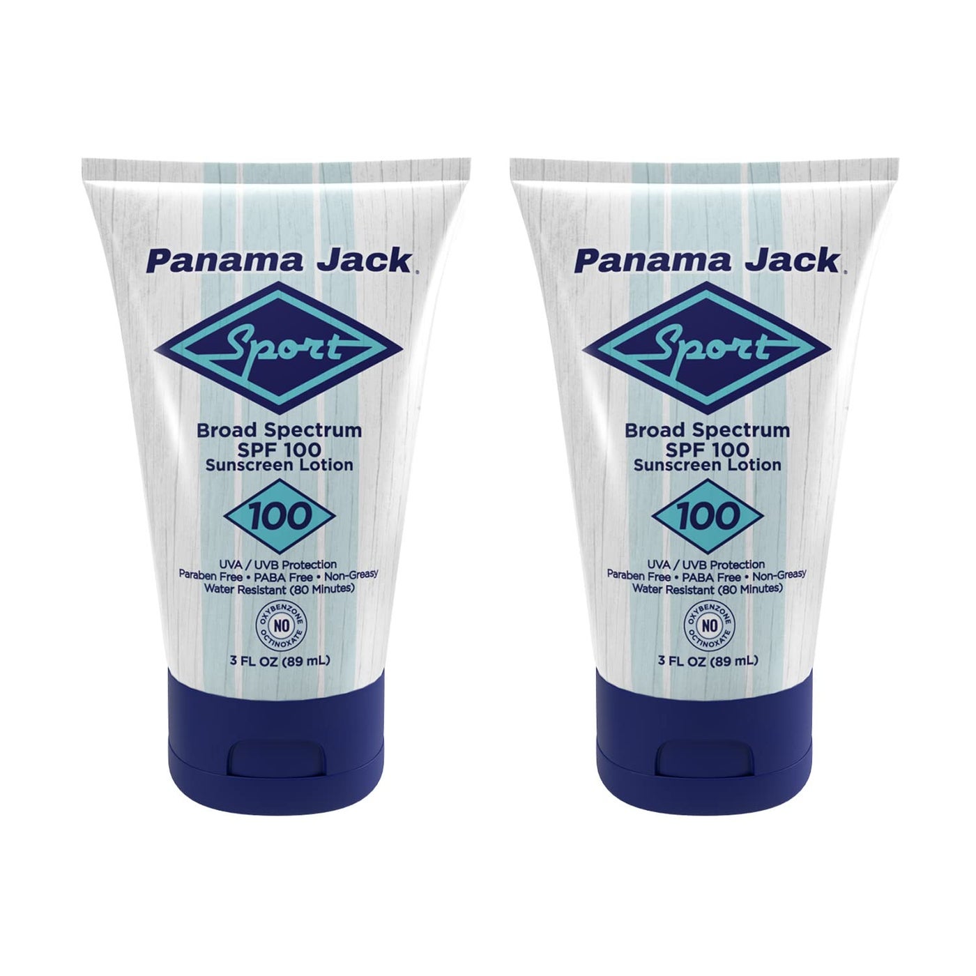 Panama Jack Sport Sunscreen Lotion - SPF 100, Broad Spectrum UVA/UVB Protection, Non-Greasy, PABA, Paraben, Gluten & Cruelty Free, 3 FL OZ (Pack of 2)