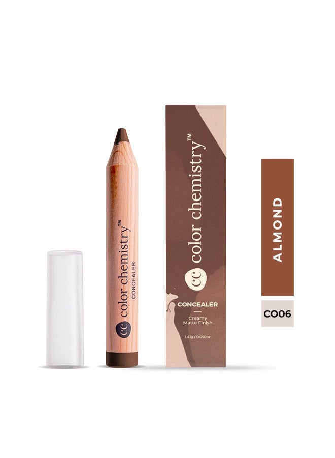 Color Chemistry Almond Concealer - 1.41 g, Vegan Concealer Sticks With Creamy Matte Formula, For Medium Coverage And Perfect Blending, Gmo And Fragrance Free