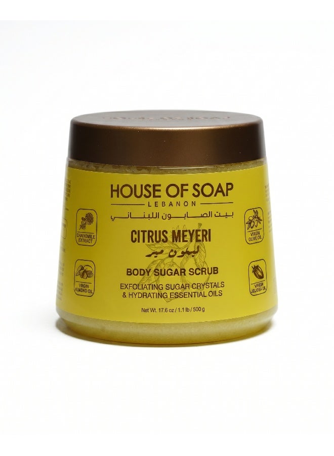 Citrus Meyeri Body Sugar Scrub Exfoliating & Moisturizing Skincare Treatment for Soft Smooth Glowing Skin – 500g