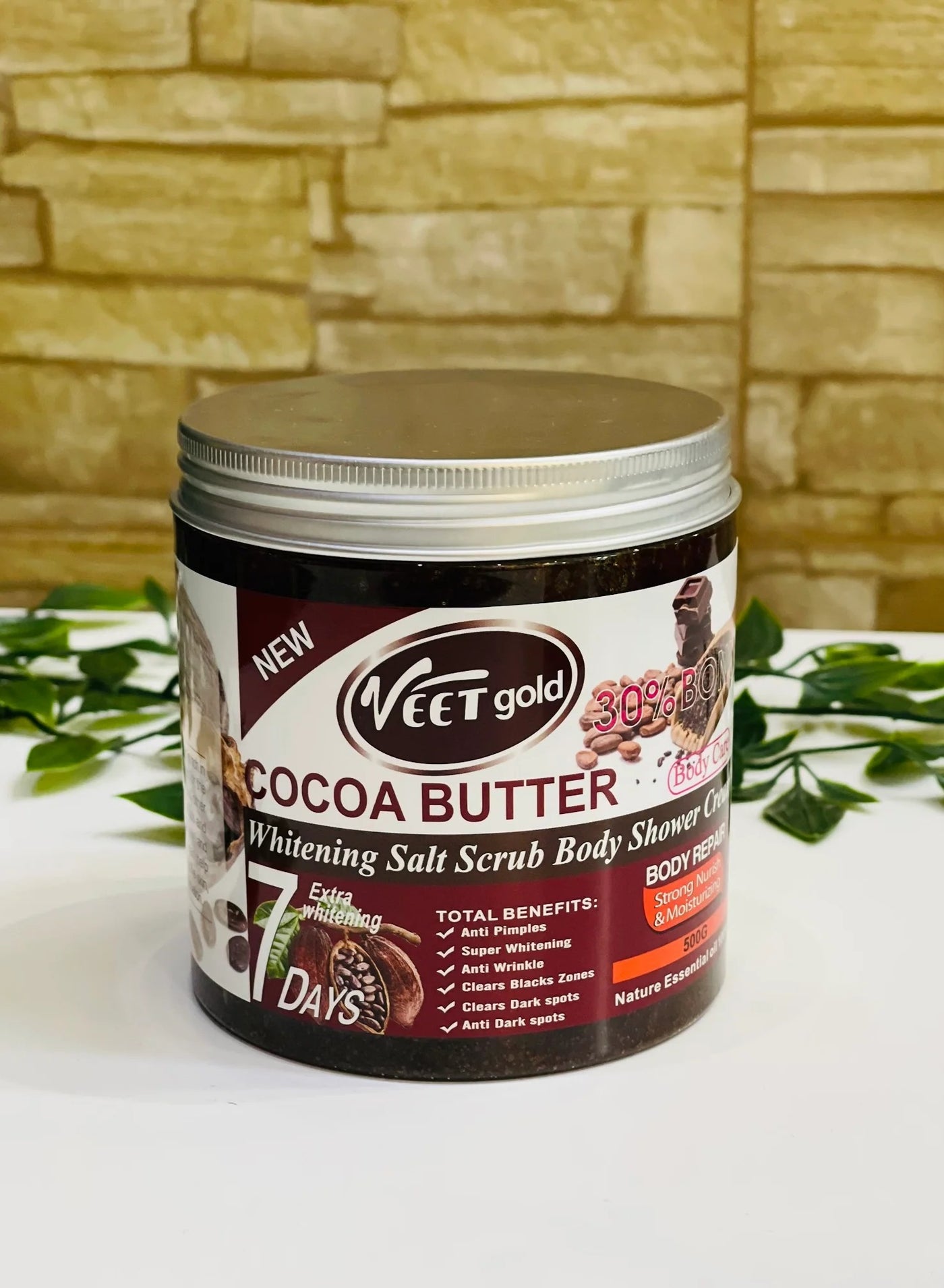 Cocoa Butter Super Whitening Salt Body Scrub 500g