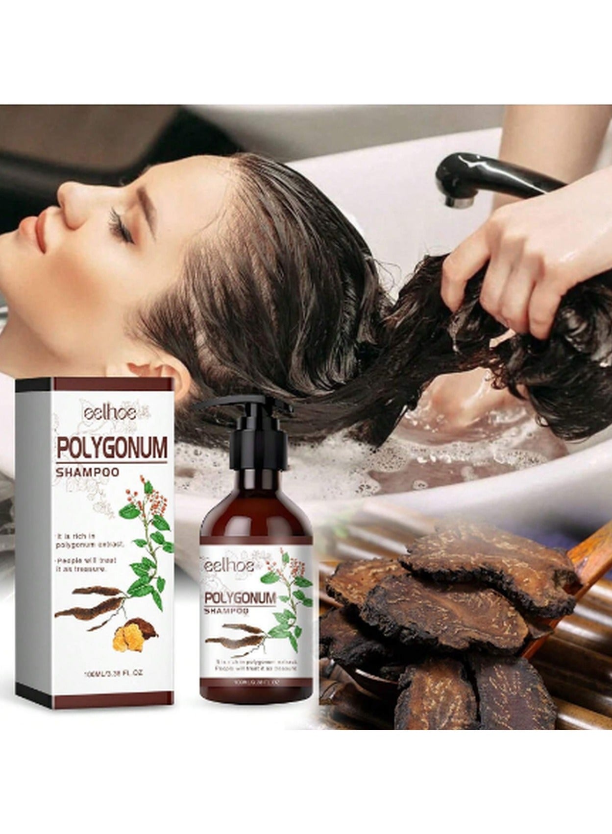 Polygonum Multiflorum Extract Herbal Shampoo Anti Hair Fall Hair Growth Anti Dandruff Hair Care 100ml