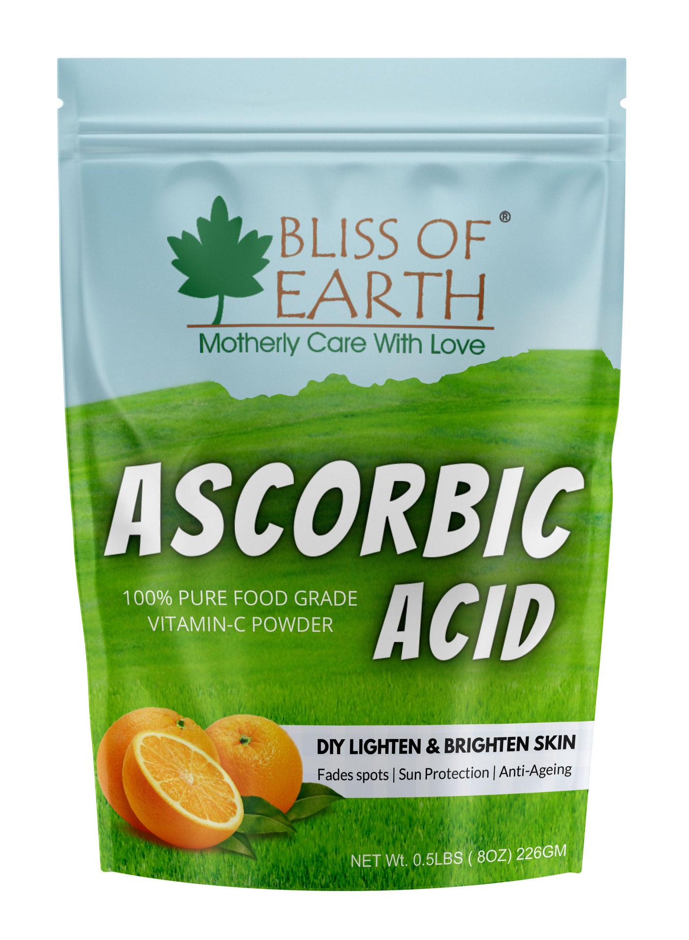 Bliss of Earth 8 oz Ascorbic Acid Powder Pure Food Grade Vitamin-C Rich Powder For Skin,face, Cosmetic & DIY Products 226GM
