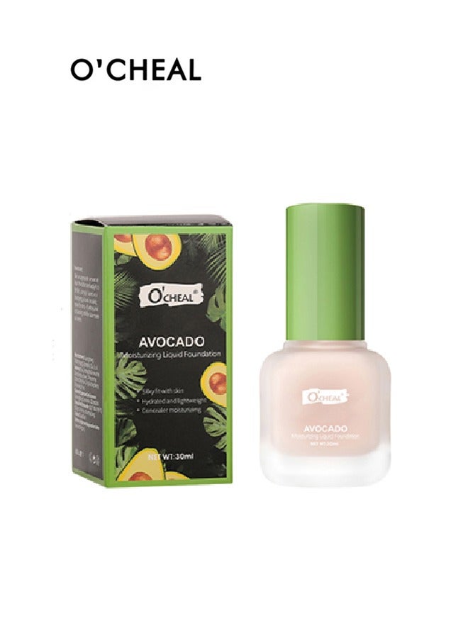 Avocado Moisturizing Liquid Foundation Silky Fit With Skin & Hydratted And Lightweight Concealer Moisturizing,Face24-Hour Hydration 30ml (Natural)