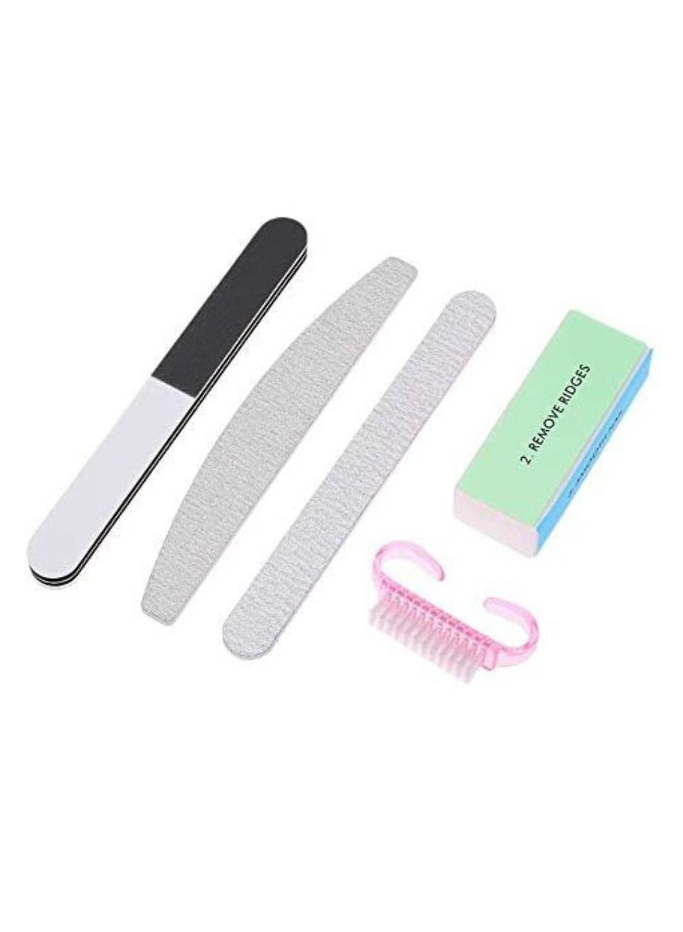 5 -Piece Nail File Set Professional Nail Buffer File Kit  Washable Buffering/Sanding Nail Filer Buffing  Nails Polish Smooth Polishing Set DIY and Salon Use Manicure Tools Kit