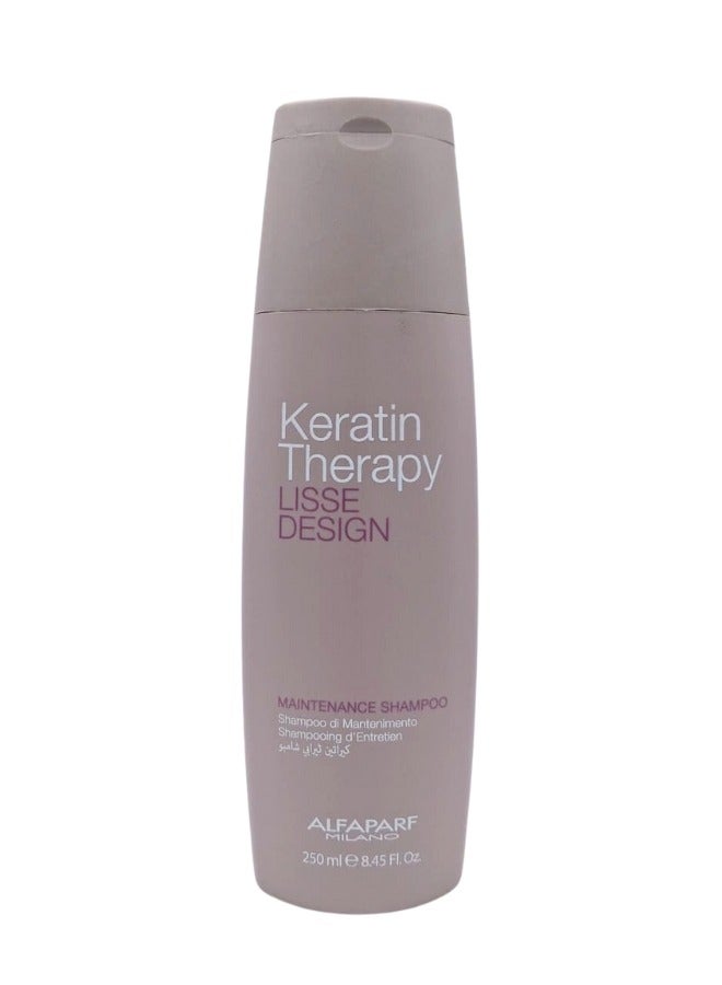 Keratin Therapy Lisse Design Maintenance Shampoo 250ml | Sulfate-Free Shampoo for Keratin-Treated Hair, Gentle Cleansing, Frizz Control, Smoothness And Long-Lasting Shine