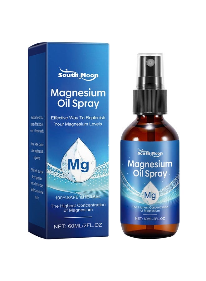 Magnesium Oil Spray - Pure Magnesium Spray for Sleep and Anxiety-100% Pure & Natural,Gluten Free,Non-GMO Magnesium Spray for Feet, Magical Topical Magnesium Body Spray-2.02 fl oz