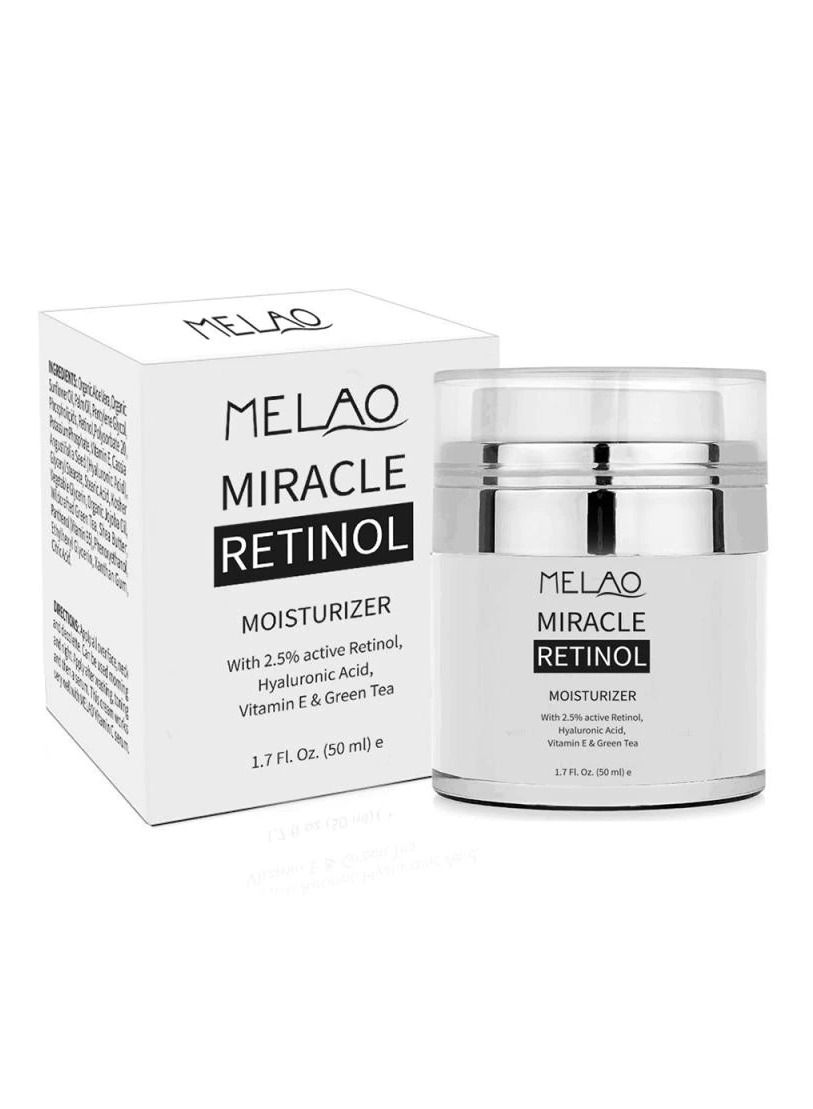 Miracle Retinol Moisturizer Cream Brightening and Lightening Anti Wrinkle Anti Aging Pores Repair Lighten Spots Hyaluronic Acid Vitamin E and 2.5% Active Retinol Added Cream 50ml