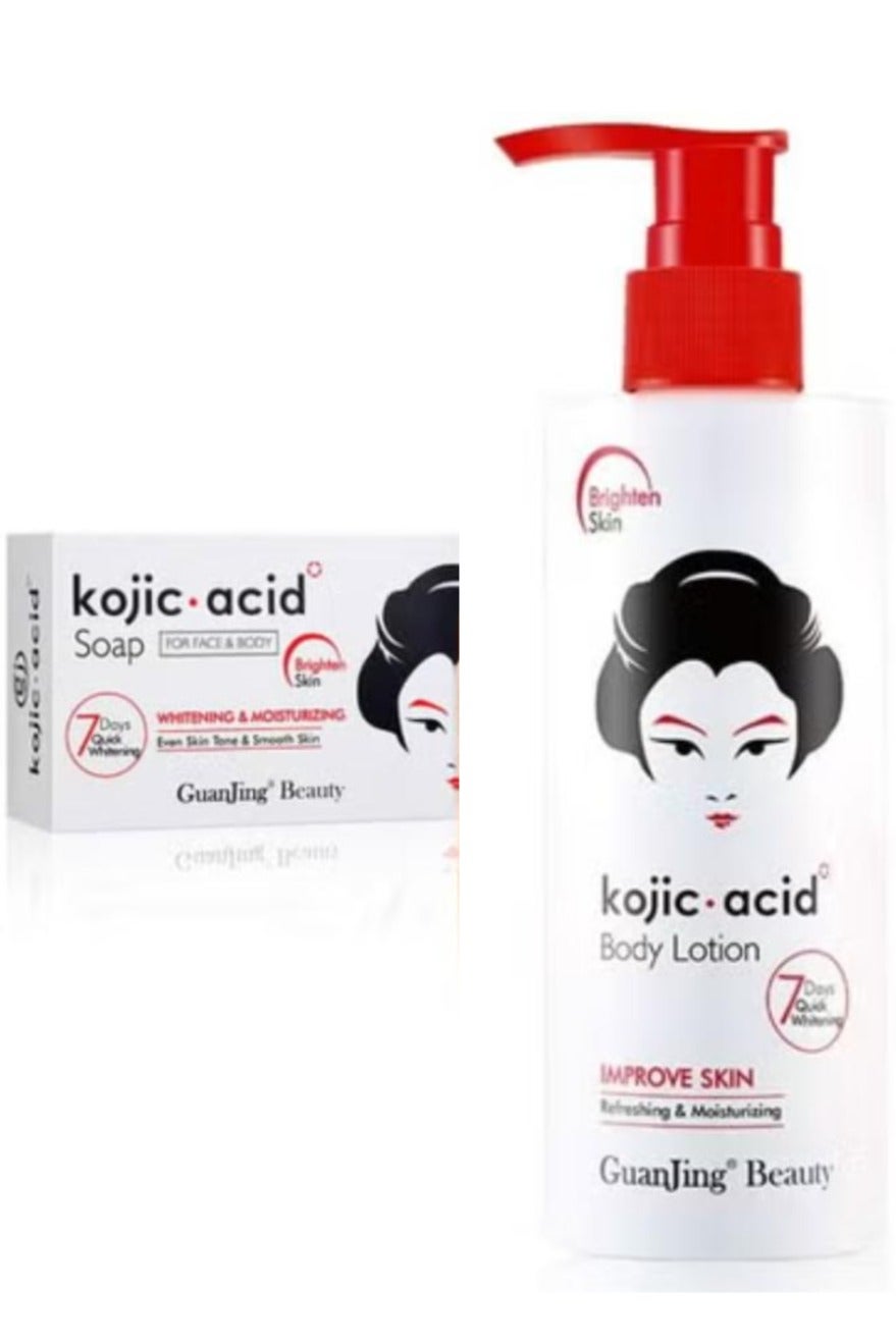 The Best Set For Body Two Pcs Kojic Body Lotion 230 g + Soap Kojic Acid Whitenning 120 g