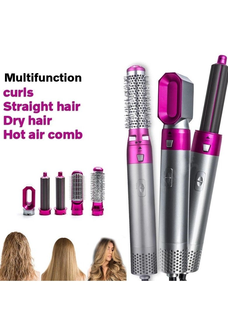 Hair Dryer 5 in 1 Hair Blower Brush Hair Curler, Hair Curler, Electric Hair Dryer, Rotating Hot Air Brush for All Hairstyles