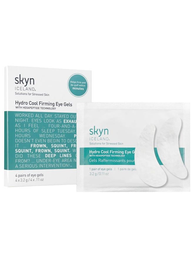 Skyn Iceland Hydro Cool Firming Under Eye Patches. Eye Gel Mask to Firm And Reduce Wrinkles, Fine Lines, Dark Circles, Puffy Eyes & Bags, 4 Pairs