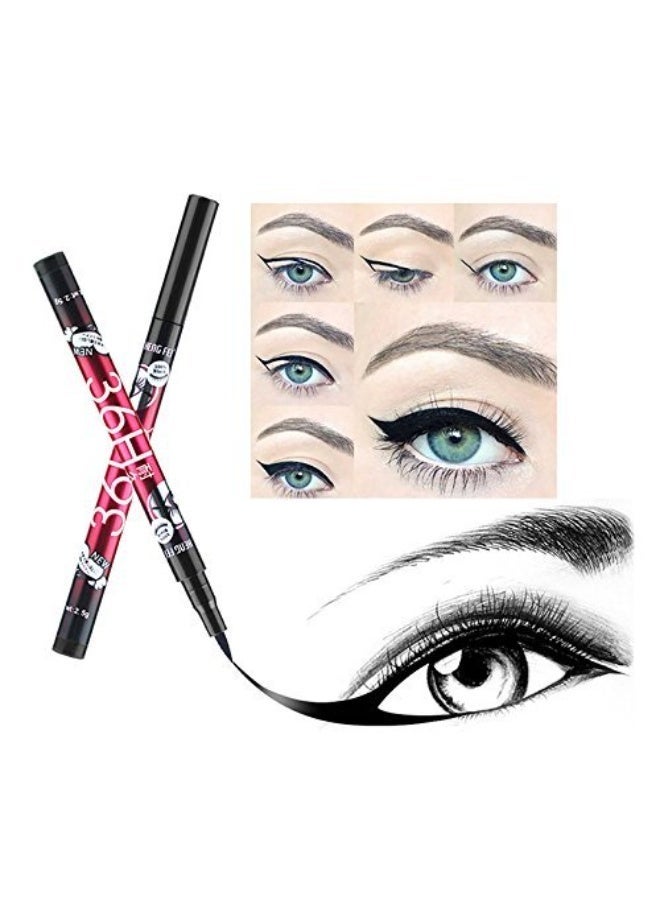 2pcs 36H Black Eyeliner Pencil Long Lasting Waterproof Liquid Eyeliner Pen Natural Eye Liner Makeup