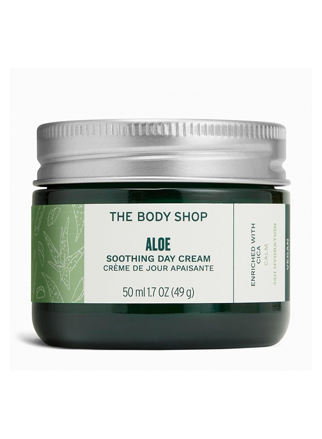 Aloe Soothing Day Cream for Sensitive Skin – 48Hr Hydration with Cica & Community Fair Trade Aloe Vera | Lightweight Fragrance-Free Vegan Moisturizer, 50ml