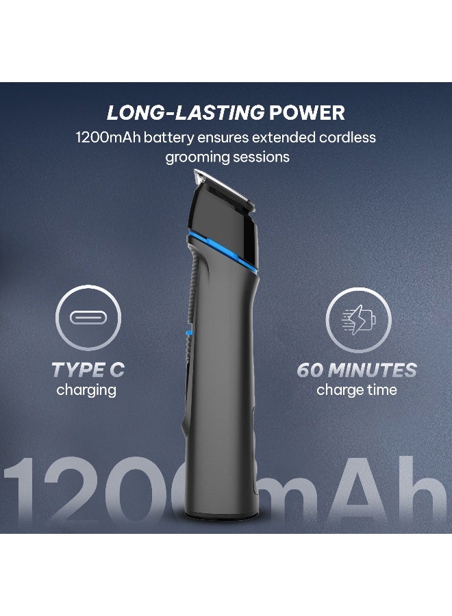 Blaupunkt 14-in-1 Trimmer & Shaver Kit for Men – Precision Beard Trimmer, Nose & Body Groomer, USB-C Rechargeable, LCD Display, 120 Min Runtime, Quick Charge, Multiple Guide Combs-SRM614 - image 6