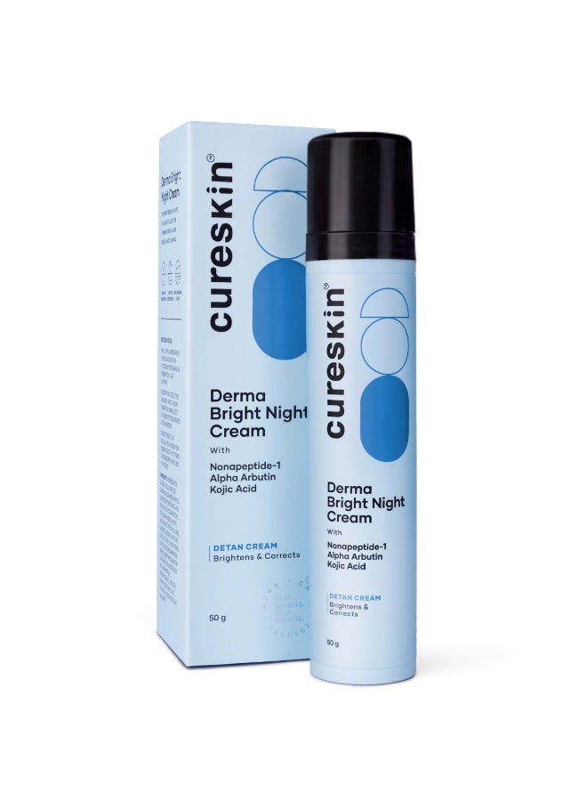 Cureskin Kojic Acid Face Cream for Pigmentation, Tan Removal & Dark Spot Correction | Brightening Night Cream with Alpha Arbutin, Niacinamide & Nonapeptide, 50 g (Pack of 1)