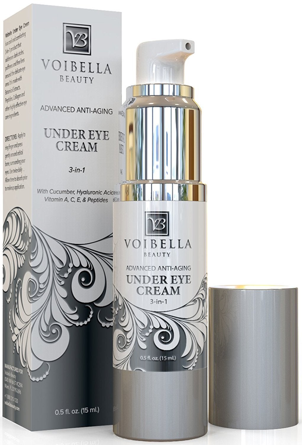 Under Eye Cream with Retinol, Peptides, Hyaluronic Acid & Aloe - Advanced Repair Formula for Puffiness, Bags, Dark Circles & Dry Under Eyes - Best Anti Wrinkle Eye Cream for Women & Men