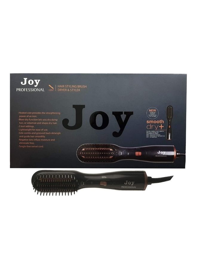 3-in-1 Professional Hair Styling Brush – Hot Air Blow Dryer, Hair Straightener & Volumizer with Ionic Technology | Fast Drying, Frizz-Free Finish for All Hair Types | Ergonomic Design – Black