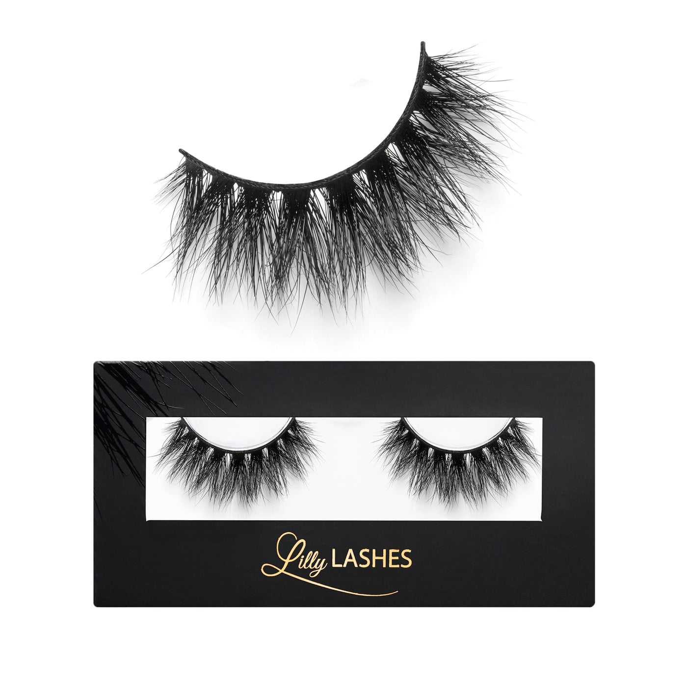 Lilly Lashes So Extra Mykonos 3D Mink Lashes, Mink Eyelashes, The Original Lilly Lash For Wispy & Natural Look, Reusable Eyelashes up to 25x, Fluffy Lashes, Strip Lashes, Lash Glue not Included
