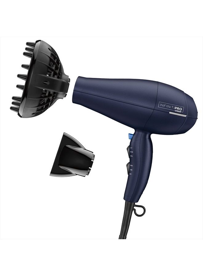 INFINITIPRO BY CONAIR Hair Dryer with Innovative Diffuser, 1875W, Enhances Curls and Waves while Reducing Frizz