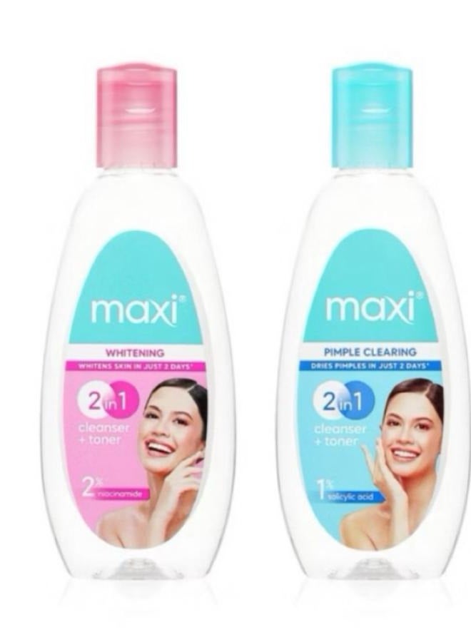2 in 1 Cleanser and Toner whitening + Pimple Clearing Two Pcs