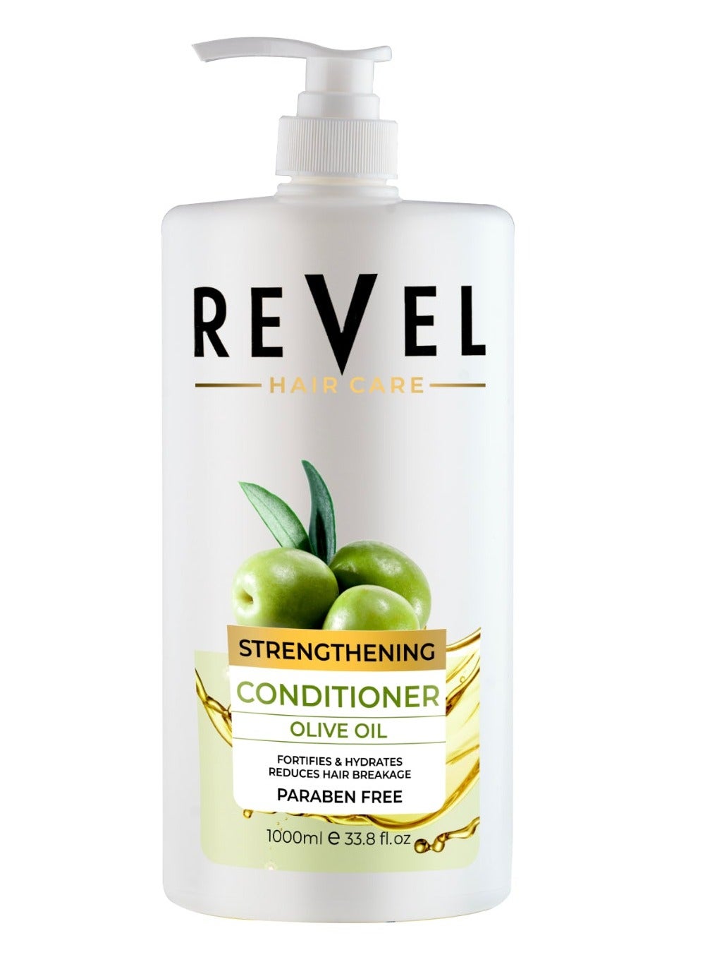 Revel Hair Care Anti Hair Fall Olive Oil Strengthening Conditioner 1000ml, For Hairs, Reduces Hair Breakage, Paraben Free