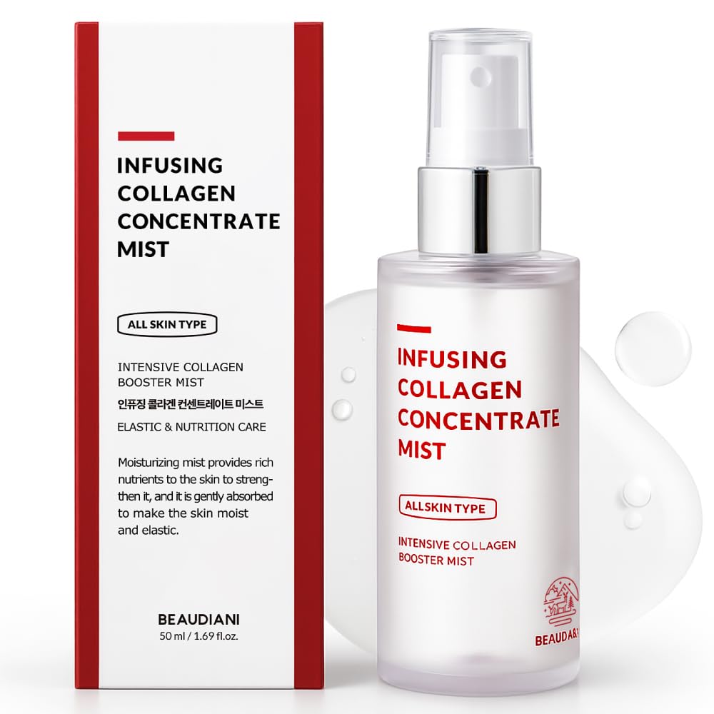 BEAUDIANI Collagen Facial Mist â€“ Hydrating & Firming Spray for Face, Anti-Wrinkle Korean Skincare, Daily Moisturizer & Skin Tightening Mist with Nourishing Collagen (1.69 fl oz)