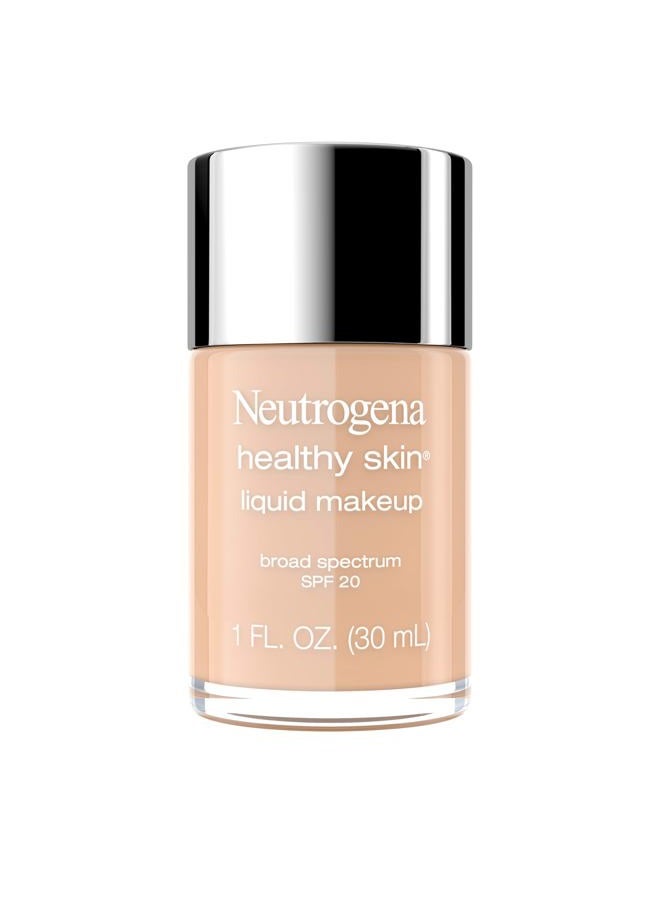 Healthy Skin Liquid Makeup Foundation, Broad Spectrum SPF 20 Sunscreen, Lightweight & Flawless Coverage Foundation with Antioxidant Vitamin E & Feverfew, 105 Caramel, 1 fl. oz
