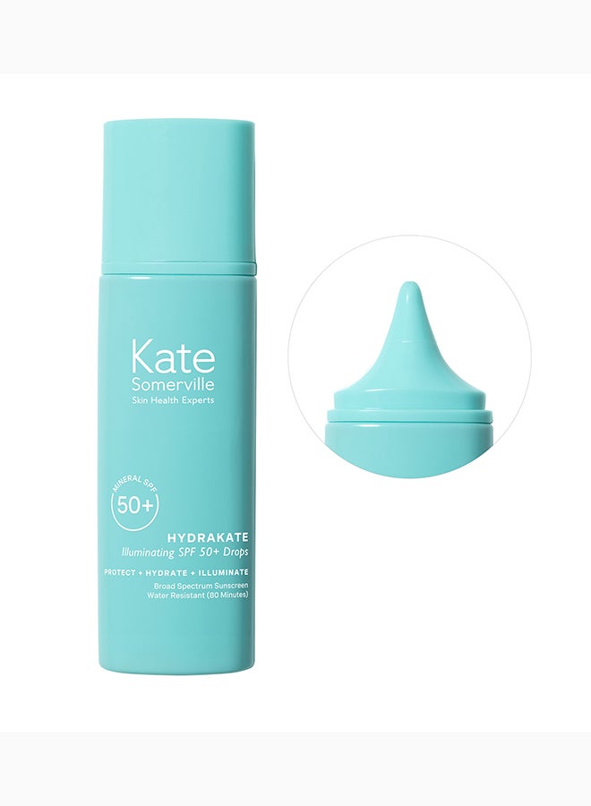 HydraKate Illuminating SPF 50+ Drops – Broad Spectrum Sunscreen Serum for Glow & UV Protection