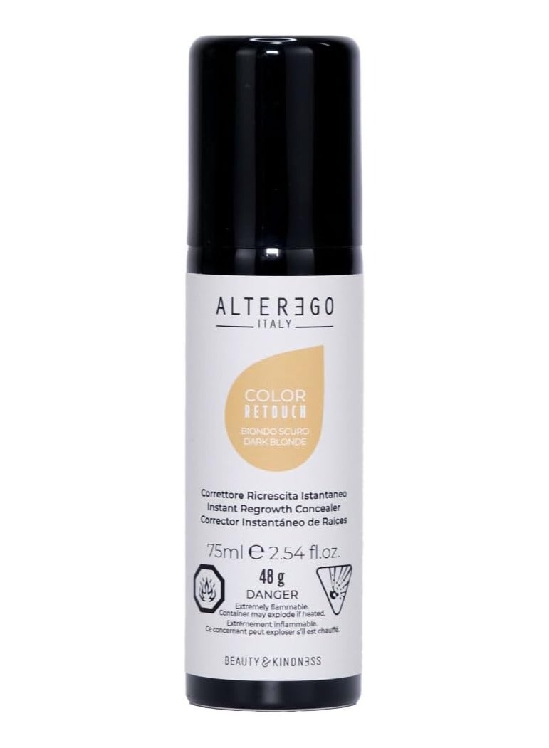 ALTER EGO Color Retouch Dark Blonde – Instant Root Concealer Spray for Quick and Precise Hair Touch-Up, Long-Lasting Coverage, and Perfect Finish 75ml