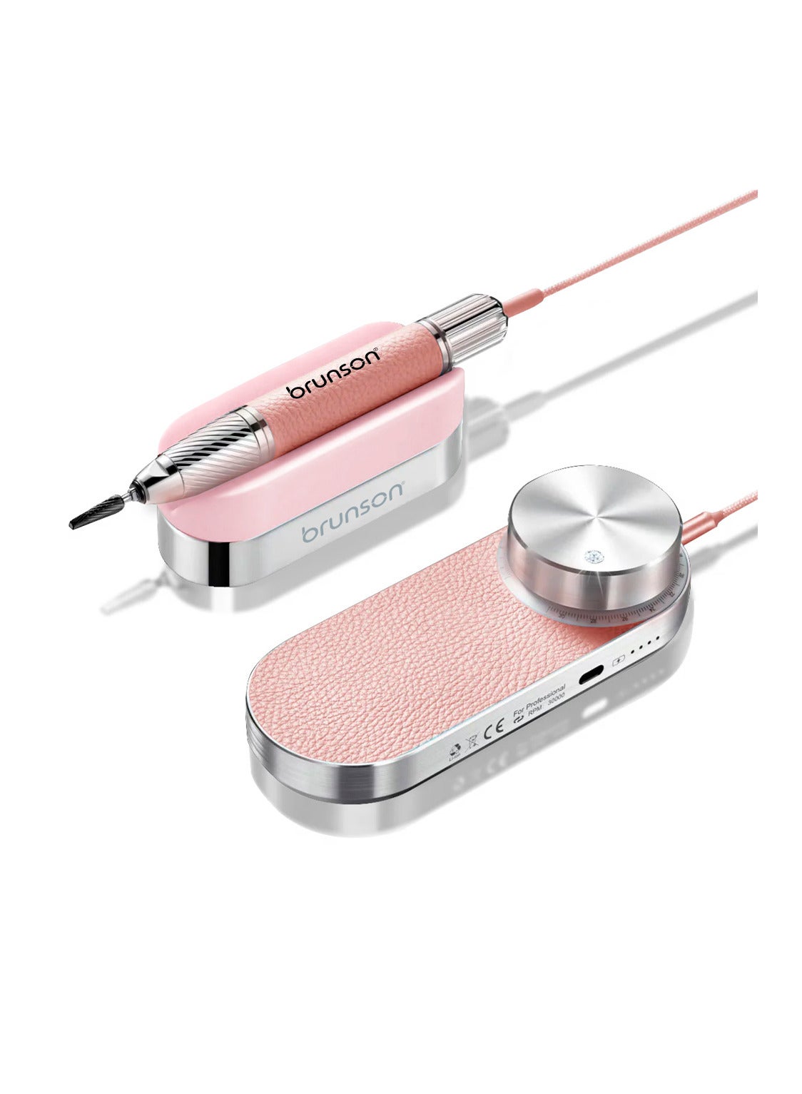 Brunson Submarine Portable Nail Drill Machine Waterproof Low Noise and Vibration 30000 RPM E File for Manicure and Pedicure Professional Electric Nail Drill for Gel Nails Salon and Home Use