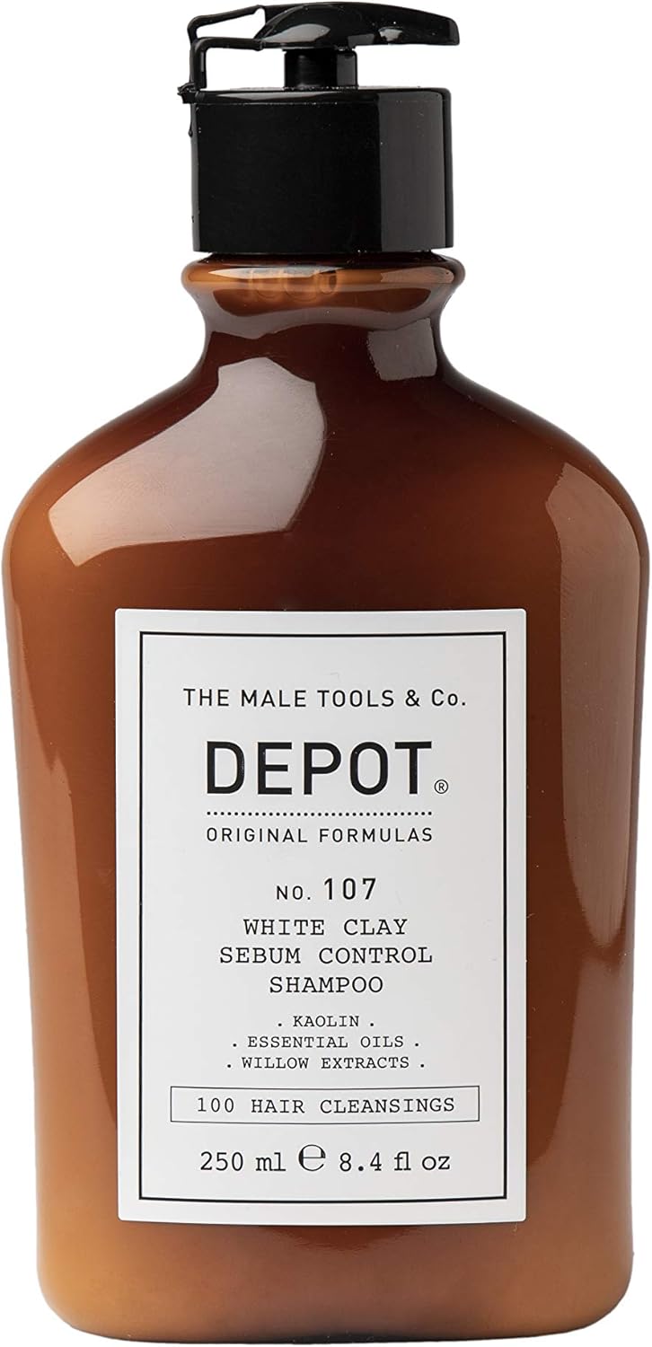 White Clay Sebum Control Shampoo for Oily Hair - Absorb Excess Oil, Purifies the Scalp & Extends Time Between Washes (250 ml)