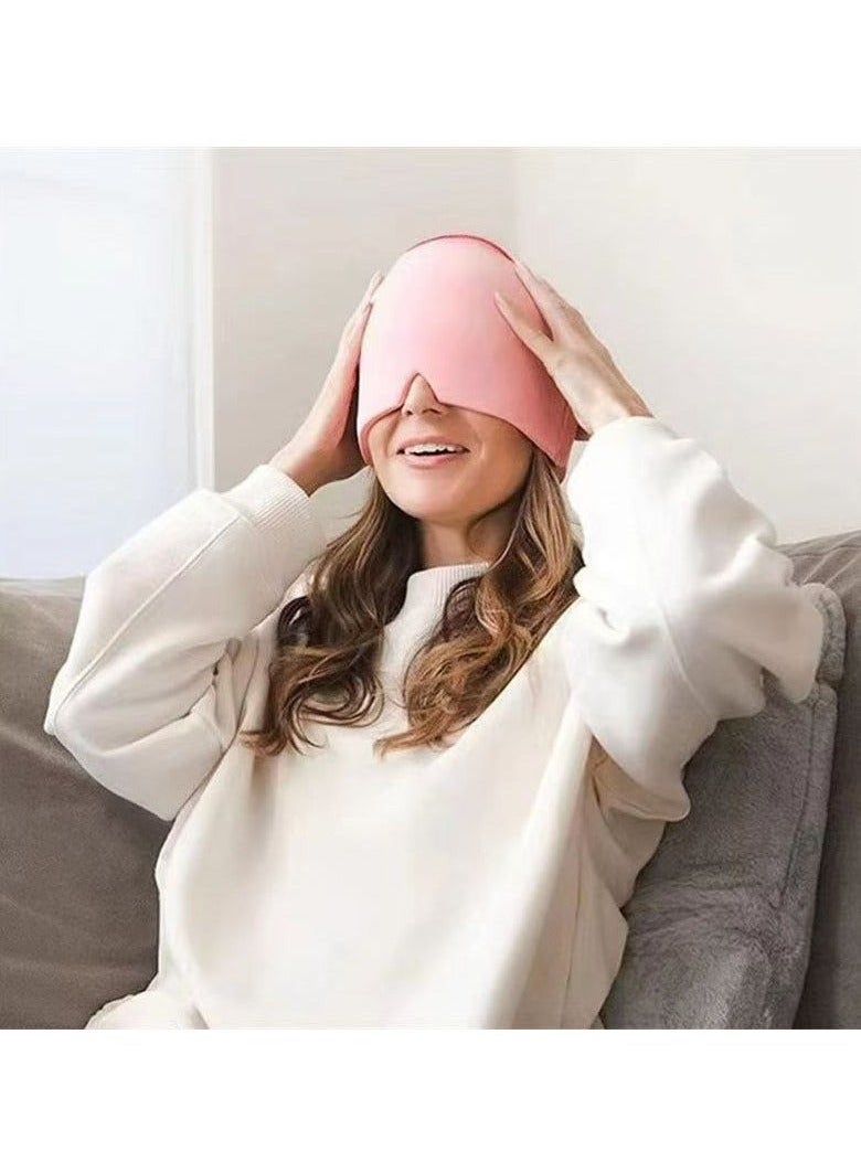 Reusable Cooling Gel Eye Mask, Cold Hot Therapy Face Hat, Soothing Headache Head Cap for Reduce Facial Puffiness, Headaches, Facial SPA, Relieve Stress