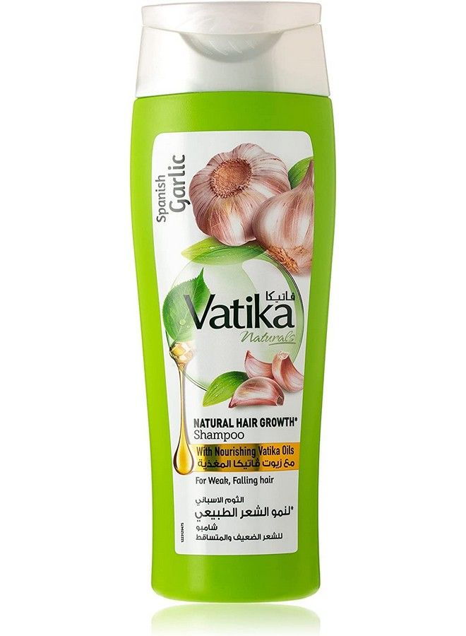 Vatika Spanish Garlic Natural Hair Growth Shampoo With Nourishing Vatika Oil For Weak, Falling Hair - 400ml