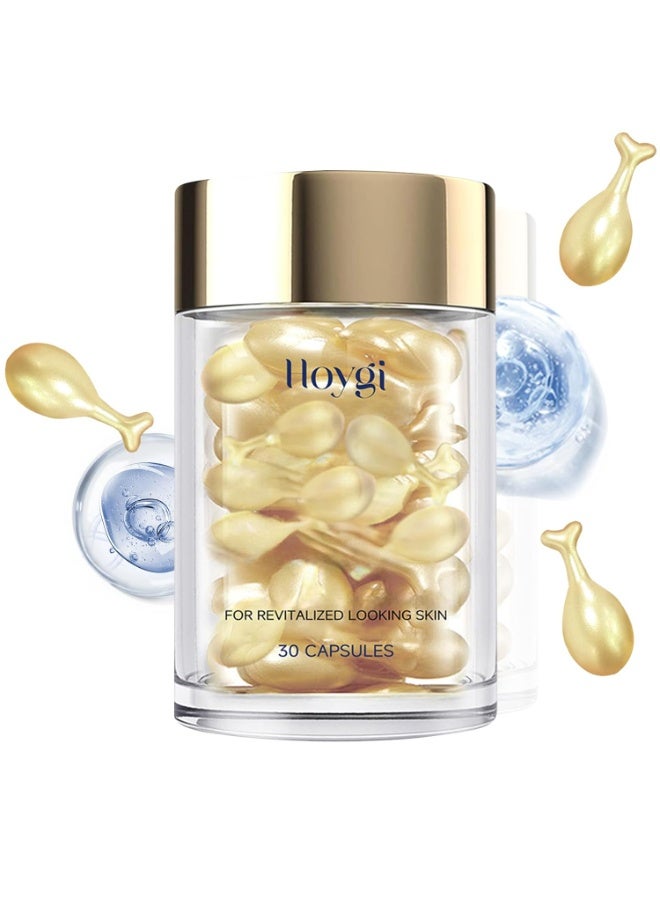 Retinol & Bee Venom Night Serum Capsules - Anti-Aging Retinol Serum For Face with Hyaluronic Acid, Shea Oil - Reduce Fine Lines, Tighten Sagging Skin for Glowing Skin - 30 Capsules