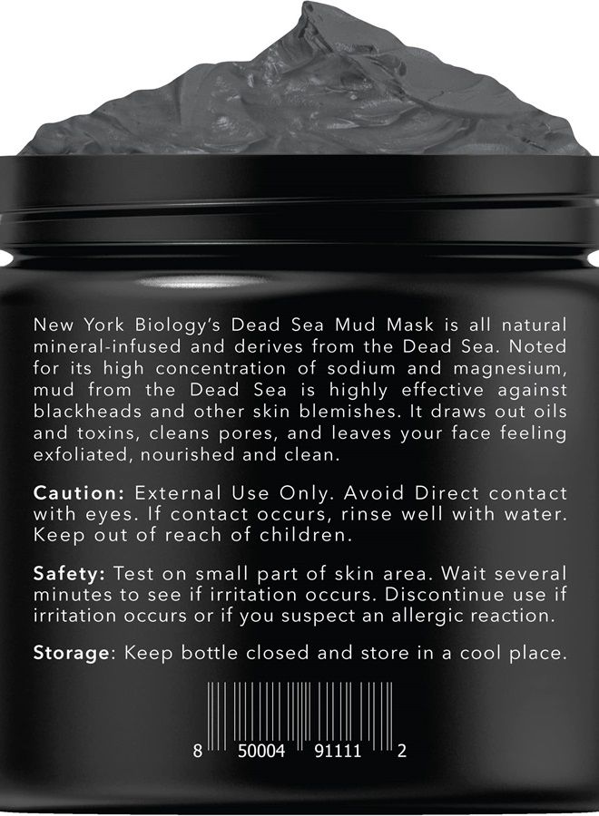 New York Biology Dead Sea Mud Mask for Face and Body - Spa Quality Pore Reducer for Acne, Blackheads and Oily Skin, Natural Skincare for Women, Men - Tightens Skin for A Healthier Complexion - 8.8 oz