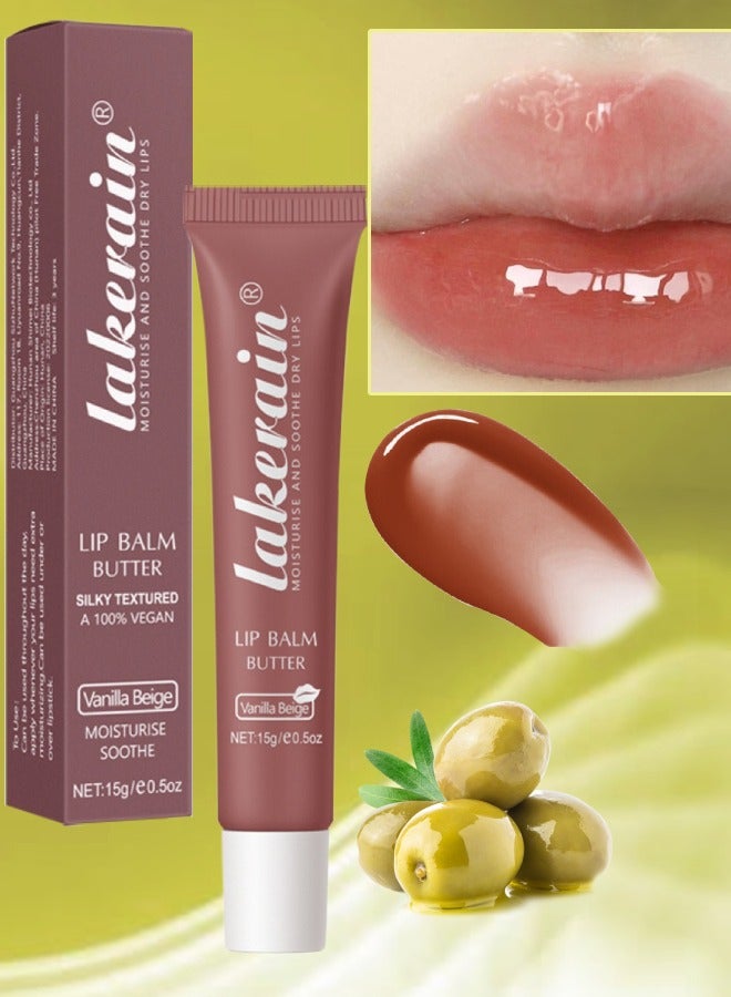Lip Butter Balm Moisture Hydration Lip Butter Gloss Sheer Tinted Lip Mask and Lip Balm Long Lasting Hydration and Moisturization Soothing Lip Treatment Care Makeup Shine Lip Glow Oil 02 Vanilla Beige