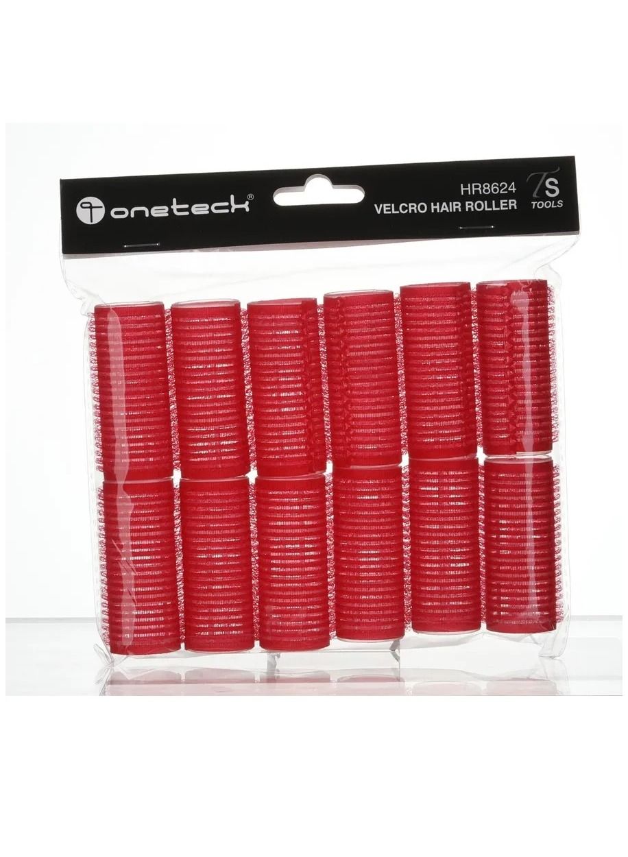Velcro Hair Rollers 62x24mm Red 12Pcs