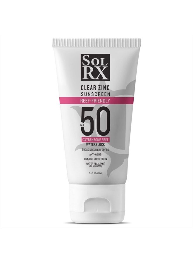 MINERAL+ SPF 50 Sunscreen - Zinc Oxide Sunscreen, Water Resistant Sunscreen, Reef Safe Sunscreen, Broad Spectrum Sunscreen for Face and Body