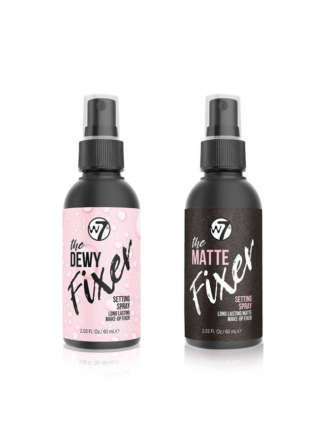 The Fixer Duo - Makeup Setting Spray 2Pcs Set - Dewy & Matte Finishes For Fixing Professional Makeup