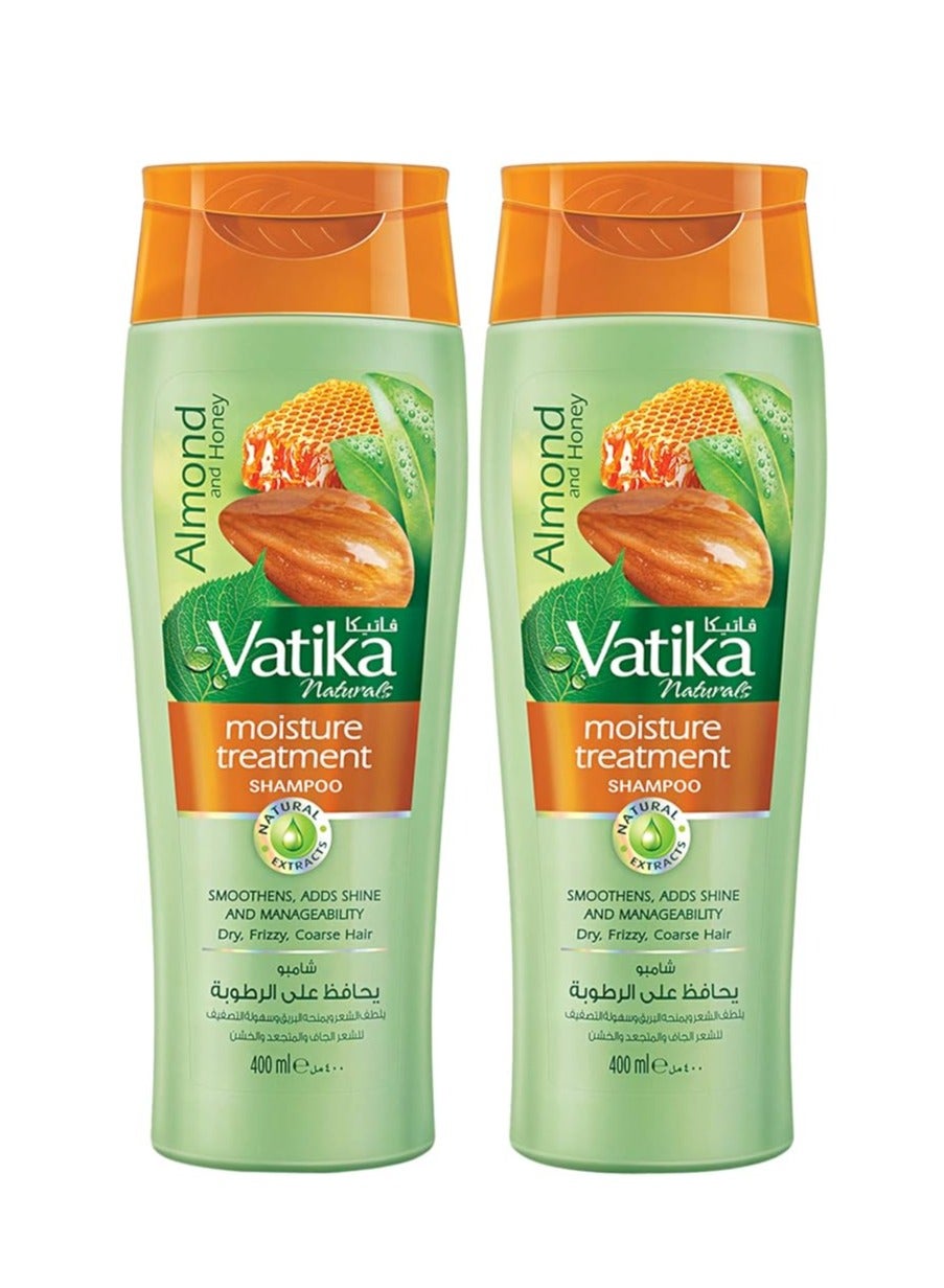 Vatika Naturals Almond And Honey Moisture Treatment Shampoo, Pack of 2*400ml
