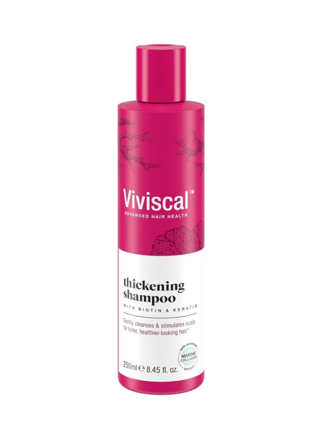 Viviscal Advanced Hair Health Thickening Shampoo Formulated with Biotin and Keratin Fortified with Marine Collagen & Seaweed Extract Helps Strengthens Hair & Reduces Breakage 250ml