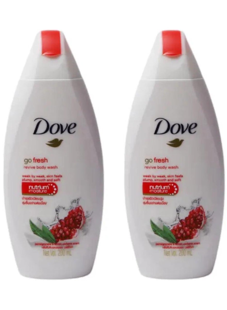 Go Fresh Pomegranate & Lemon Verbena Scent Revive Body Wash 200ml 2 pcs