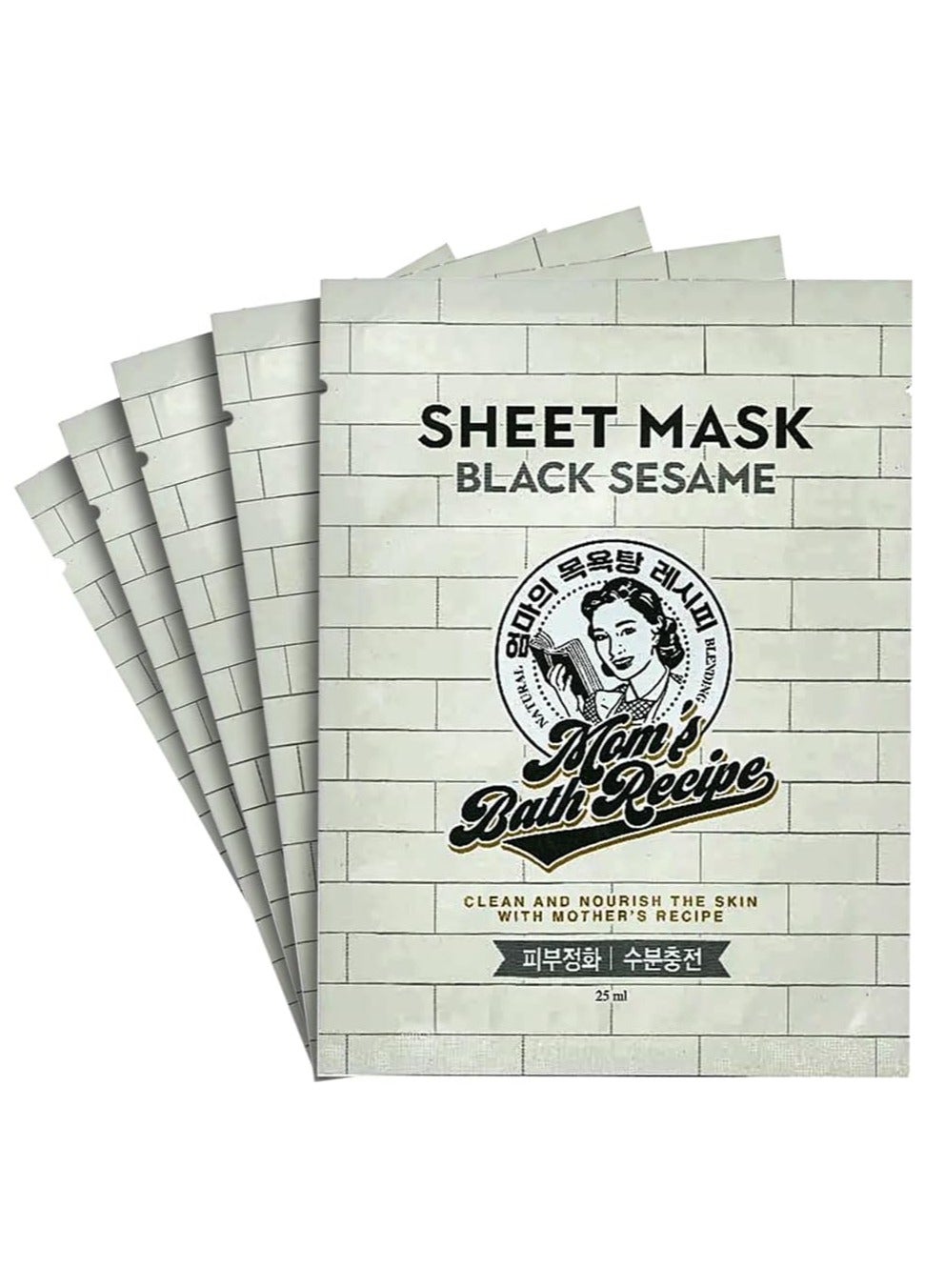 5 Black Sesame Moisturizing Facial Masks - Hydrating & Nourishing Face Masks with Soy Milk, Honey, & Bamboo Threads - Improves Skin Texture & Locks in Moisture