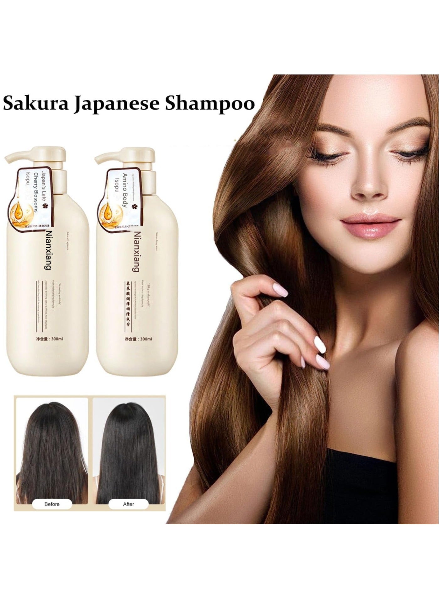 Sakura Japanese Shampoo - Japan'S No. 1, Sakura Japanese Shampoo and Conditioner, Sakura Japanese Hair Growth Shampoo, Honey Shampoo Japanese Sakura, Sakura Shampoo From Japan