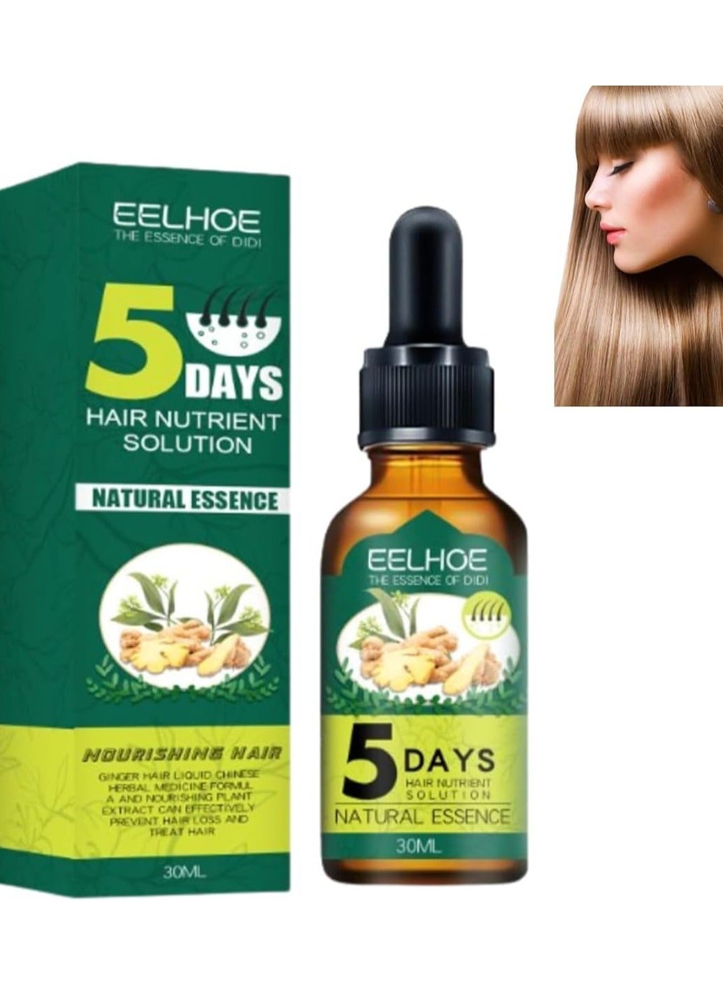 Eelhoe Ginger Hair Care Essential Oil Hair Growth Liquid Growth Liquid Anti-hair Loss Essential Oil Care Essence
