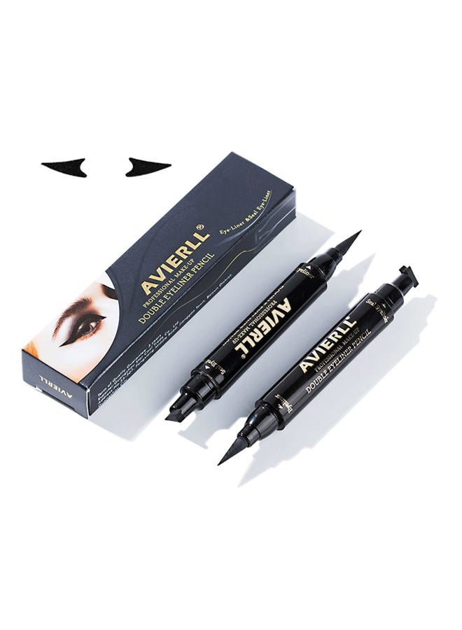 Winged Eyeliner Stamp-2 Pens, Smudge Proof Waterproof Long Lasting quick flick wingliner, Vamp Style Wing Eye Liner Pen Black (Left and Right)